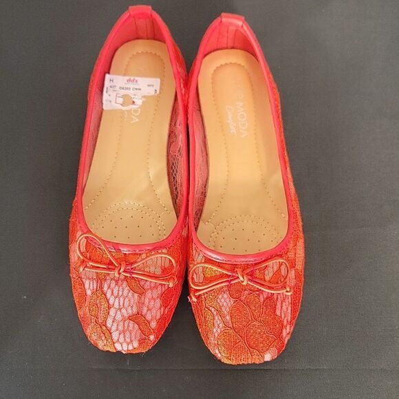 BRAND NEW TOP MODA ANNETTE-1 LACE BOWNOT SLIP-ON STYLE FLAT - Picture 2 of 16